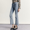 谜底复古修身喇叭裤女2023秋款百搭棉弹舒适九分牛仔裤233MK0981 商品缩略图1