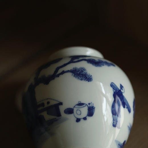 景德镇云木在青花抱琴来茶仓/0245 手绘陶瓷茶叶罐小储存罐 商品图7