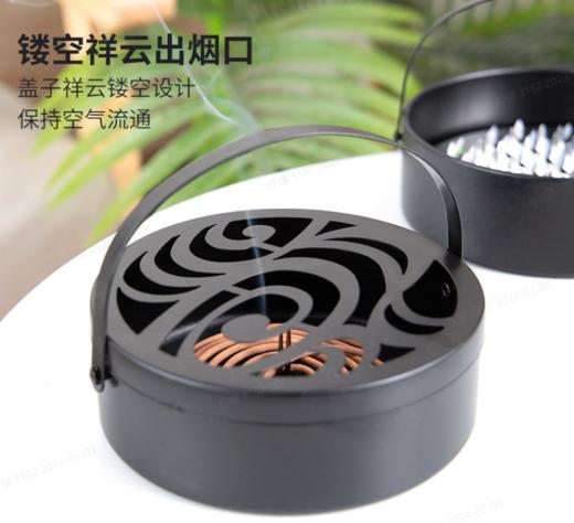 【必备家居用品！蚊香托盘】采用优质不锈钢材料，防火架子设计，安全又方便。盖子设计防止灰尘和异味侵入，保持空气清新，时尚新款。 商品图2