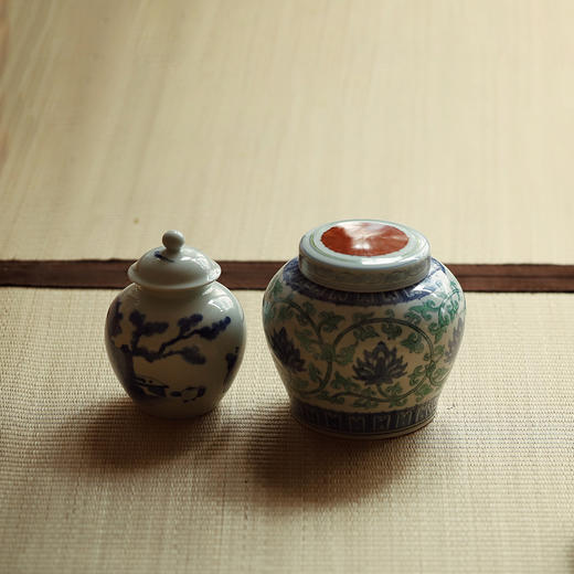 景德镇云木在青花抱琴来茶仓/0245 手绘陶瓷茶叶罐小储存罐 商品图5