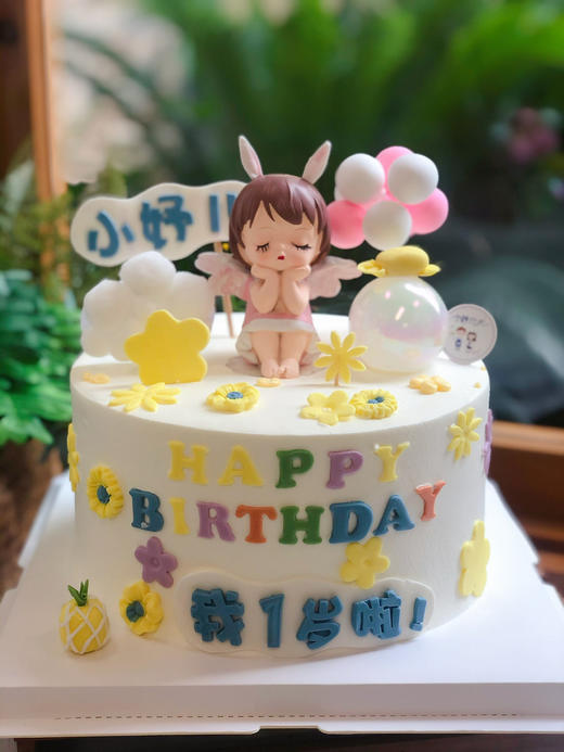 女孩天使周岁奶油蛋糕 下单前请仔细阅读商品详情 商品图1