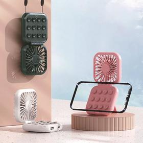 迷你折叠挂脖风扇USB充电手持充电宝小风扇桌面便捷口袋迷你风扇