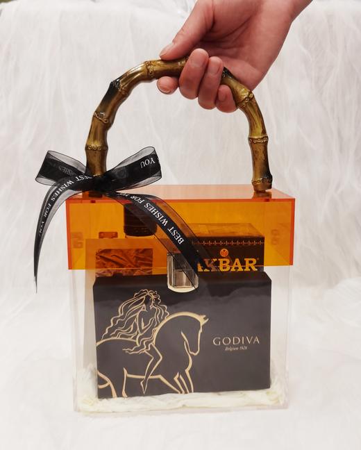 预定伴手礼|婚庆满月商务伴手礼竹节礼盒-橙色（亚克力盖）/044036&020323-1&011526 商品图0