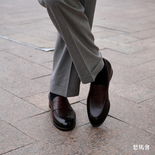 PICCADILLY 手工固特异意大利Bonaudo小牛皮酒红渐变色便士乐福鞋 商品图6