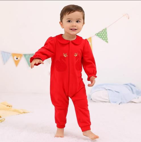 棉果果春秋款女童   对开连体衣连身衣哈衣M122722219086 商品图0