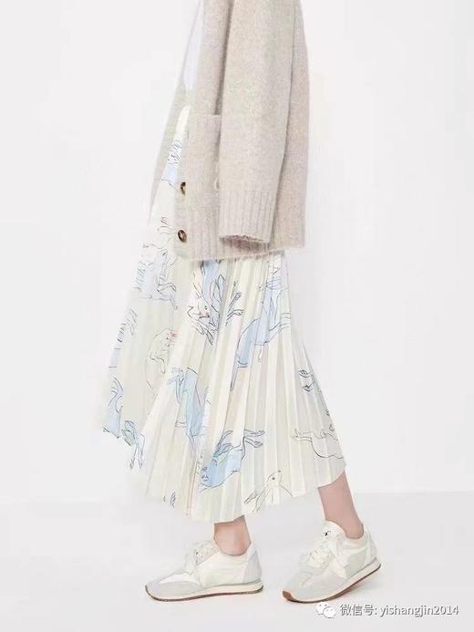 26年年初福利~6折！丹山飞玉兔印花百褶半裙 商品图1