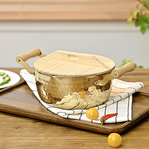 神田钛金双耳雪平锅奶锅辅食锅18cm/20cm 玻璃盖木盖随机发 商品图11
