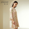 山茶漫漫】100%桑蚕丝V领女真丝印花蕾丝拼接睡裙家居服金三塔新品    YSFDC306 商品缩略图0