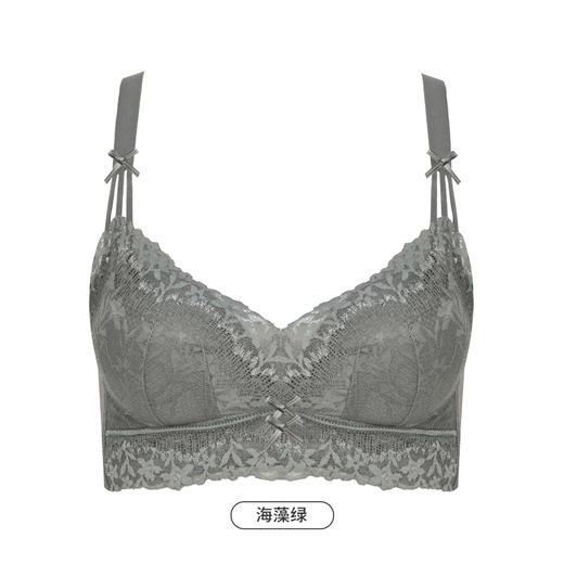 【周笔畅同款】都市丽人舒软挺塑蜜桃杯加加厚款蕾丝调整型文胸5/8杯塑身文胸无钢圈内衣五排扣LJ31H1 商品图9