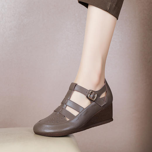 舒适百搭，中年妈妈坡跟凉鞋XYM-k766 商品图6