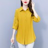 大码女装夏装新款，胖mm简约V领显瘦遮肚子纯色上衣宽松T恤潮KQL-E261N2239 商品缩略图7