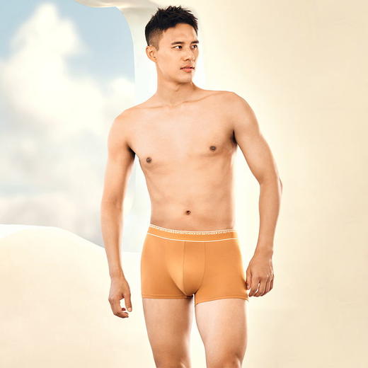 都市丽人都市锋尚简约基础60S木莱尔舒适人棉平角男士内裤新年本命年红品FK3CD8 商品图1