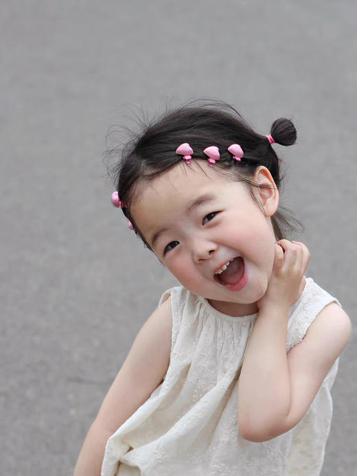 【家居百货】12个装mini蜜桃色爱心小发夹2厘米短夹甜欲风可爱粉色碎发卡子 商品图3