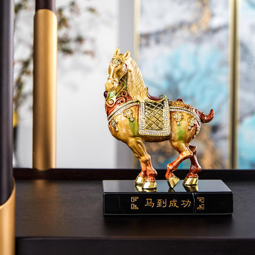 罗比罗丹金属珐琅彩工艺马摆件客厅办公室博古架家居饰品开业礼品 商品图3