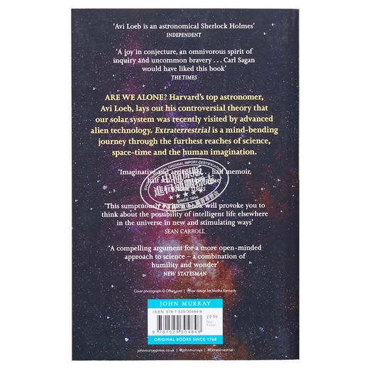 预售 【中商原版】天外来客 英文原版 Extraterrestrial The First Sign of Intelligent Life Beyond Earth ABRAHAM LOEB 商品图1