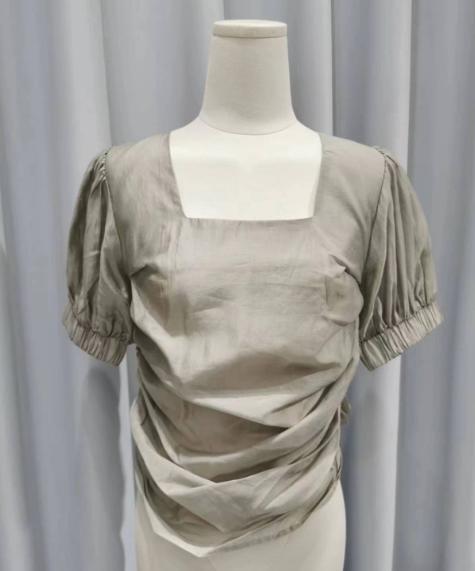 ZM22176#U领褶上衣 商品图1