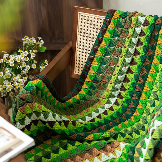 苏苏姐家三角几何图形毯手工DIY编织棉线钩针毯子送礼自制材料包 商品图2
