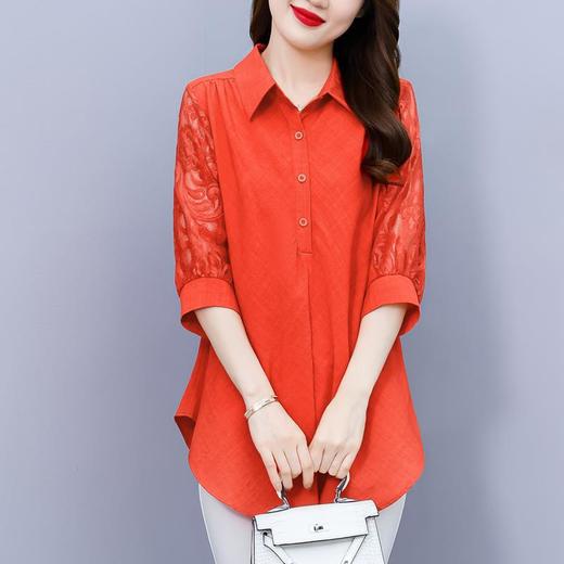 大码女装夏装新款，胖mm简约V领显瘦遮肚子纯色上衣宽松T恤潮KQL-E261N2239 商品图6