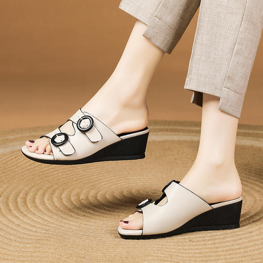 夏季新款，简约坡跟凉拖鞋XYM-k776 商品图6