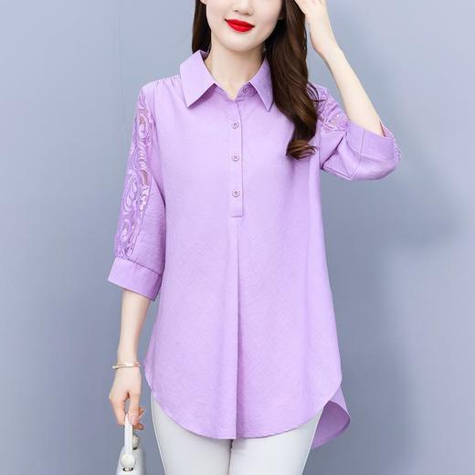 大码女装夏装新款，胖mm简约V领显瘦遮肚子纯色上衣宽松T恤潮KQL-E261N2239 商品图5