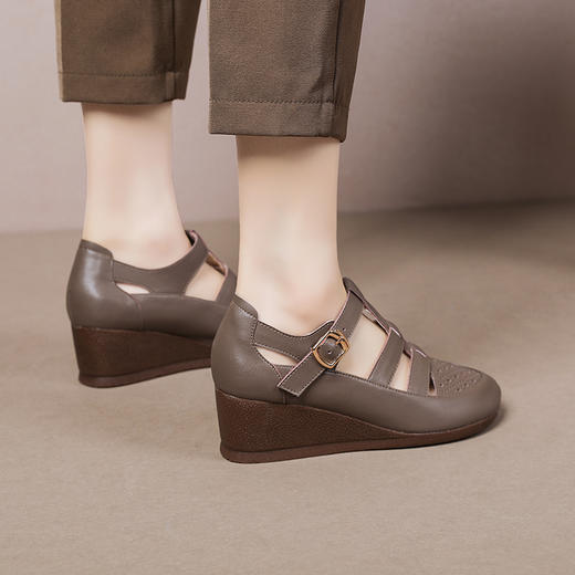 舒适百搭，中年妈妈坡跟凉鞋XYM-k766 商品图10