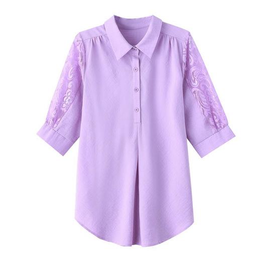 大码女装夏装新款，胖mm简约V领显瘦遮肚子纯色上衣宽松T恤潮KQL-E261N2239 商品图4