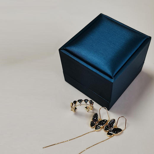 非遗 螺钿书签首饰系列 书签梅兰竹菊 首饰盒晚来几只蝶 扇形/蝴蝶螺钿戒指/耳坠  遗螺钿工艺文创衍生品 商品图5