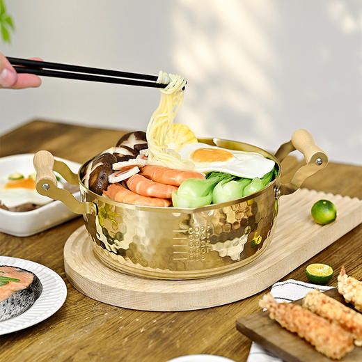 神田钛金双耳雪平锅奶锅辅食锅18cm/20cm 玻璃盖木盖随机发 商品图7