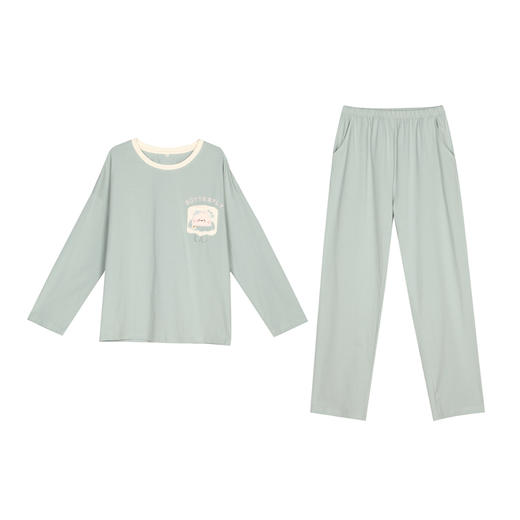 都市丽人好睡好眠女士睡衣单面无尘棉女士棉质薄款长袖长裤类家居服套装LH32J7 商品图4