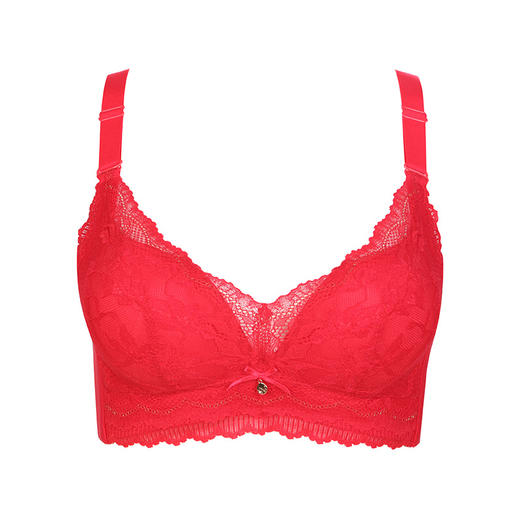 都市丽人聚拢升杯BC杯适穿舒适更聚拢焦点杯蕾丝内衣两种厚度3/4杯常规文胸树脂胶圈四排扣新年本命年红品YB32A3 商品图11