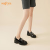 Safiya/索菲娅2023秋季新品英伦风复古休闲粗跟漆皮厚底一脚蹬乐福鞋SF33112139 商品缩略图7