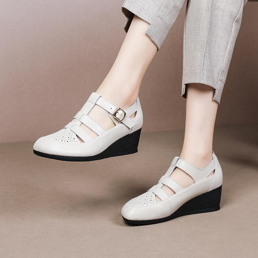 舒适百搭，中年妈妈坡跟凉鞋XYM-k766 商品图1