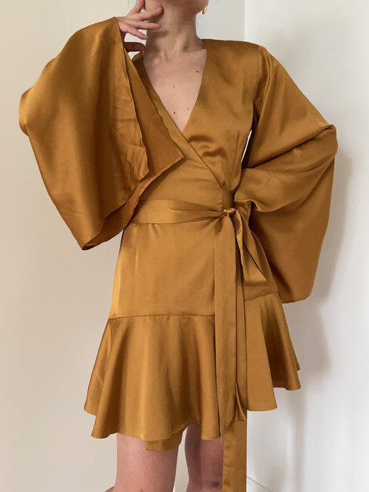 KEEPSAKE | Romance Wrap Dress [裹身裙 短款 金] 商品图1