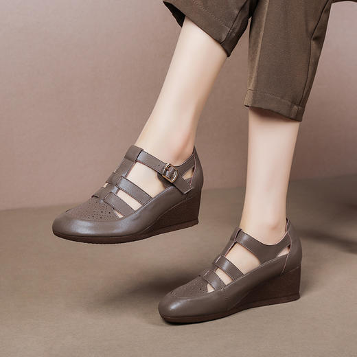 舒适百搭，中年妈妈坡跟凉鞋XYM-k766 商品图7