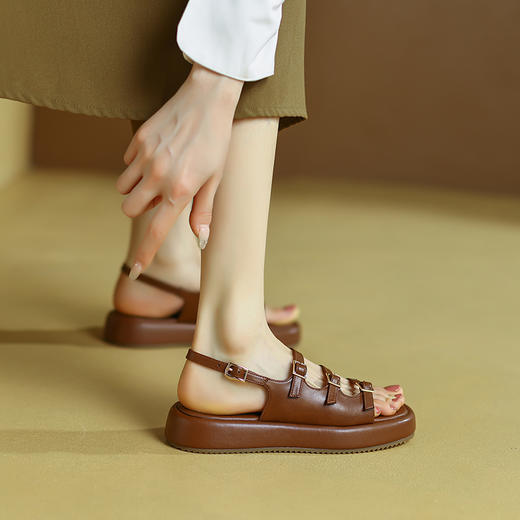 舒适百搭，平底休闲厚底罗马凉鞋NJMK-K186 商品图5