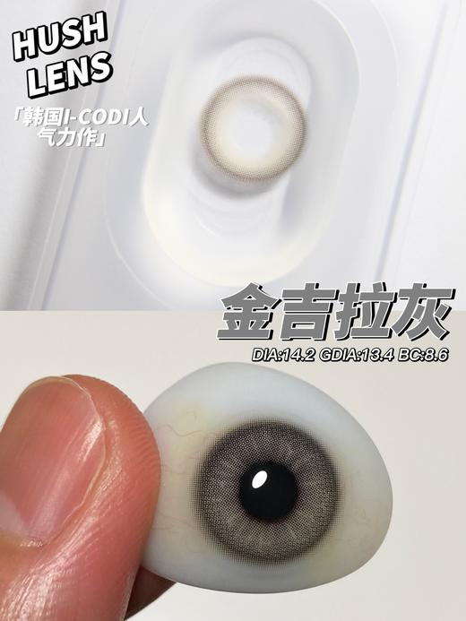 Hushlens·年抛 金吉拉灰 14.2 被夸无数遍的雾霾烟灰！钓系电眼混血又酷又飒 太有感觉了！韩产0-800度<一副两片> 商品图1