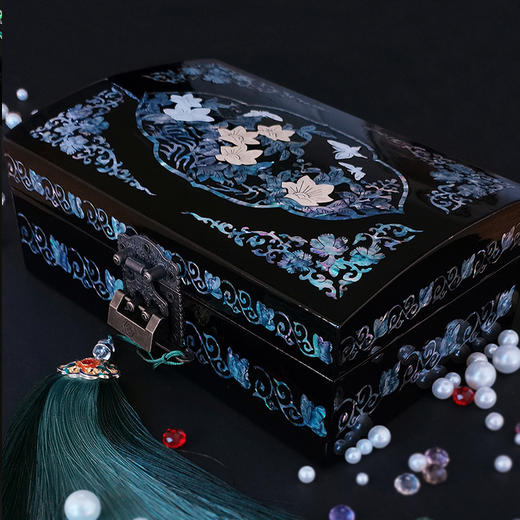 非遗 螺钿书签首饰系列 书签梅兰竹菊 首饰盒晚来几只蝶 扇形/蝴蝶螺钿戒指/耳坠  遗螺钿工艺文创衍生品 商品图6