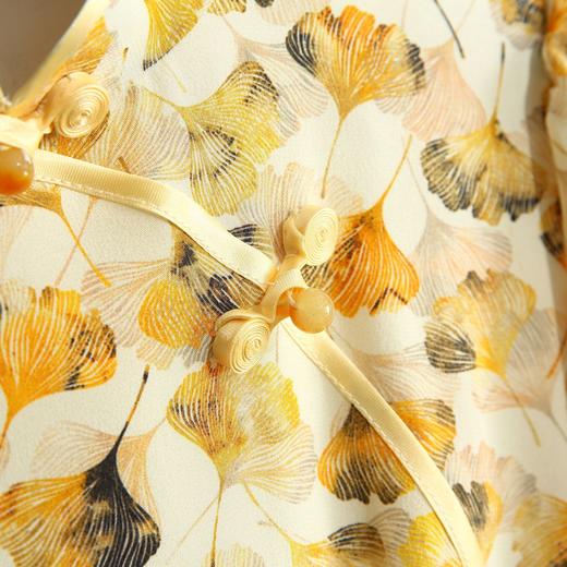 JC 3683真丝印花改良加大码修身优雅旗袍连衣裙 商品图3