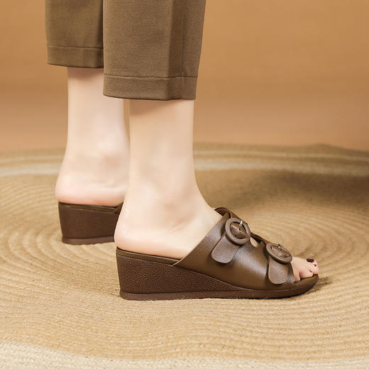 夏季新款，简约坡跟凉拖鞋XYM-k776 商品图3