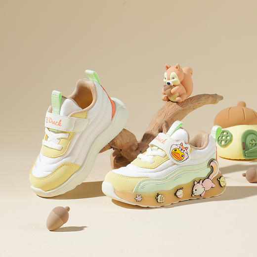 【走秀款松鼠鸭】B.Duck小黄鸭春秋休闲男女童防滑运动鞋 B3483049A 商品图4