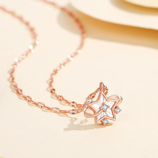 【星星轨迹】纯银S925银贝母项链【JHY-N000508M】 商品图1