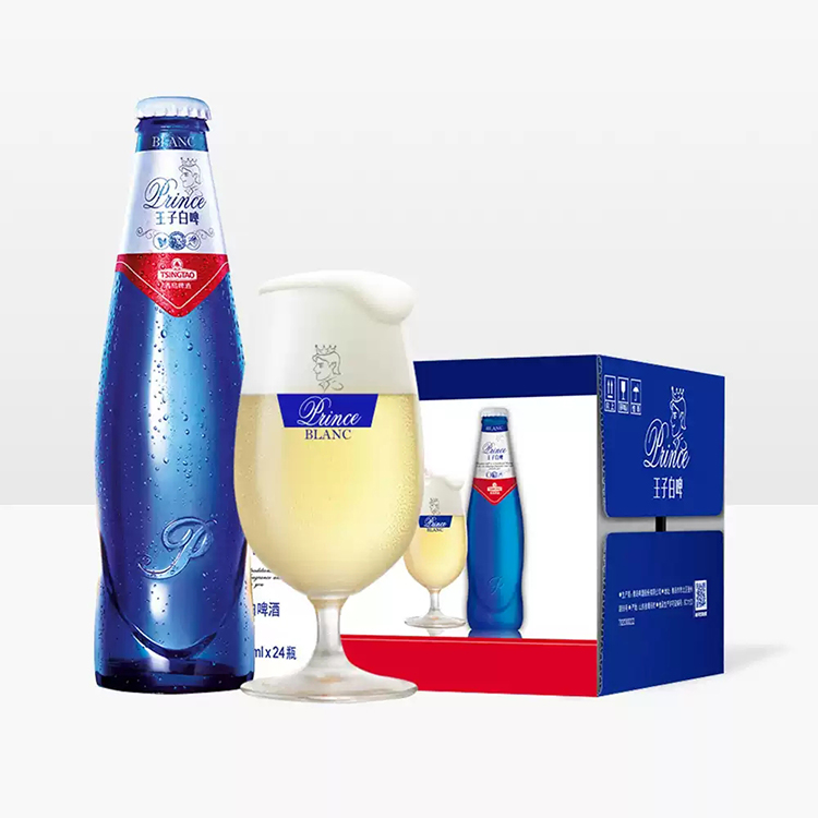 青岛啤酒 王子白啤286ml 24瓶