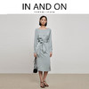 IN AND ON21726高定质感缎面连衣裙女一片式收腰圆领A字裙 商品缩略图0
