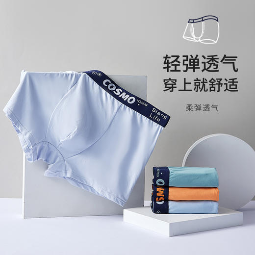 都市丽人都市锋尚简约基础高弹磨毛锦纶平角男士内裤FK3CD1 商品图0