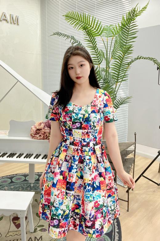 吉思缇那彩色短袖连衣裙11516039 商品图2
