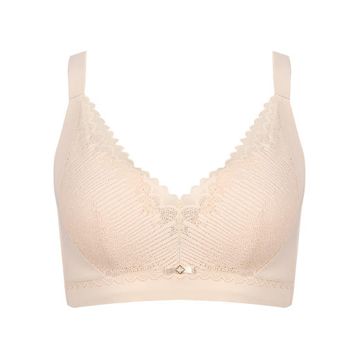 都市丽人完美包容C杯适穿大胸显小舒适型大罩杯反重力杯蕾丝内衣薄款3/4杯常规文胸软钢圈四排扣新年本命年红品YB32S1 商品图7