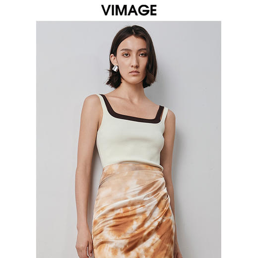 VIMAGE纬漫纪秋季新款显瘦简约舒适吊带上衣V2001601 商品图0