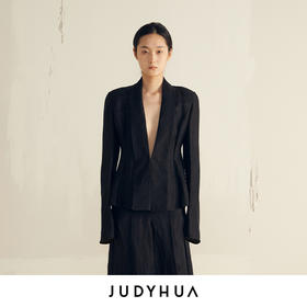JUDYHUA 翻领设计绑带外套
