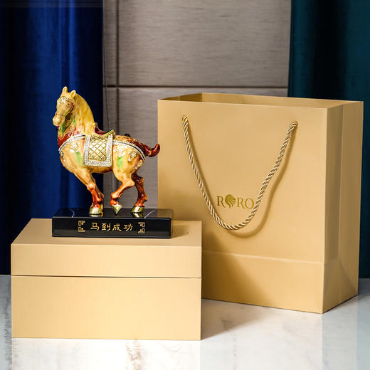 罗比罗丹金属珐琅彩工艺马摆件客厅办公室博古架家居饰品开业礼品 商品图4