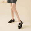 Safiya/索菲娅2023秋季新品英伦漆皮粗跟百搭一脚蹬深口皮鞋厚底乐福鞋SF33112007 商品缩略图2